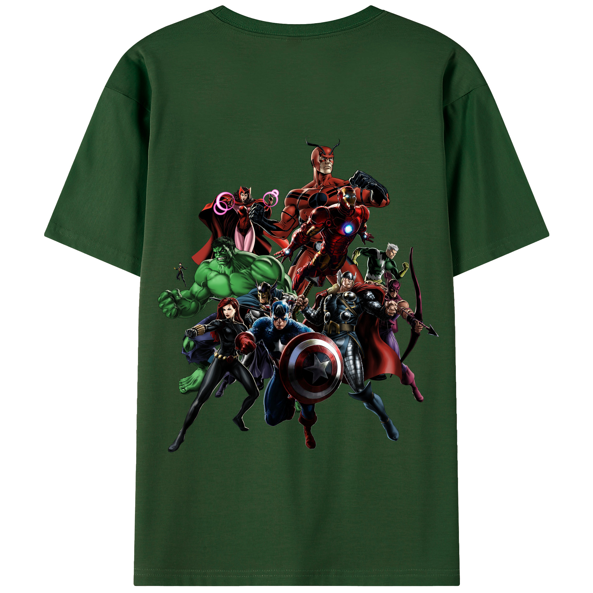 （画像用） アベンジャーズ The Avengers 綿100％半袖Tシャツ（背面プリント）